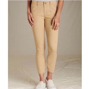 Toad & Co NWT Earthworks Ankle Pant Starfish Khaki Tan Organic Cotton Women's 8